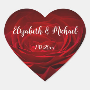 Sticker Cœur Rouge Rose blanc Script manuscrit personnalisé mar