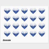 Sticker Coeur Royal Bleu et Blanc (Feuille)