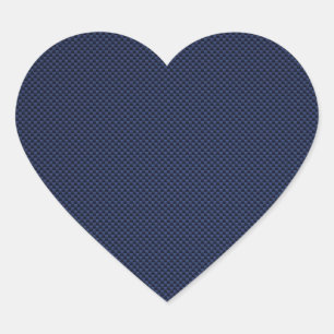 Sticker Cœur Royal Blue Automotive Carbon Fiber Tressage d'impr