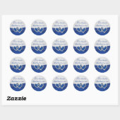 Sticker Coeur Royal Blue et Argent (Feuille)