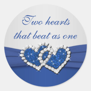 Sticker Coeur Royal Blue et Argent