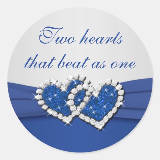 Sticker Coeur Royal Blue et Argent (Devant)