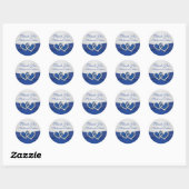 Sticker Coeur Royal Blue et Argent (Feuille)