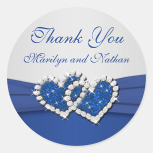 Sticker Coeur Royal Blue et Argent