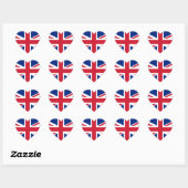 Sticker Cœur Royaume-Uni Union Jack (Feuille)