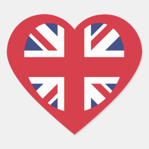 Sticker Cœur Royaume-Uni Union Jack Flag Heart
