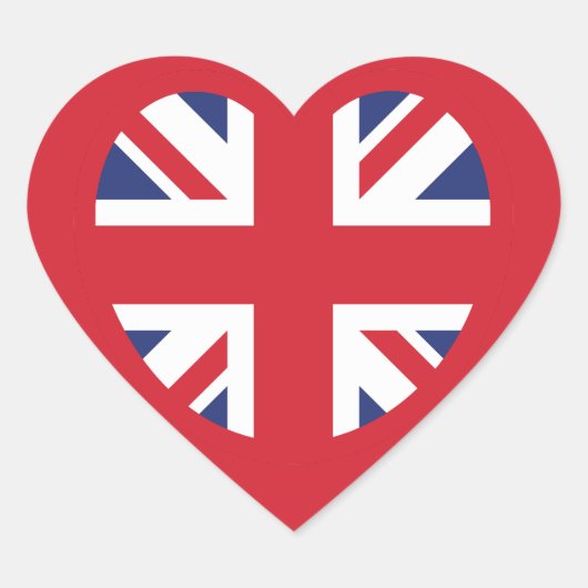 Sticker Cœur Royaume-Uni Union Jack Flag Heart (Devant)