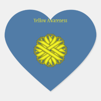 Sticker Cœur Ruban de fleurs jaunes par Kenneth Yoncich