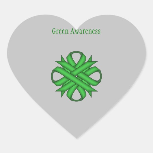 Sticker Cœur Ruban de trèfle vert par Kenneth Yoncich (Devant)