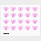 Sticker Cœur Ruban rose (Feuille)