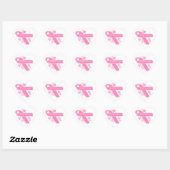 Sticker Cœur Ruban rose (Feuille)