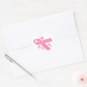 Sticker Cœur Ruban rose (Enveloppe)