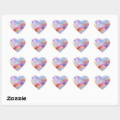 Sticker Cœur Rubans colorés abstraits ondoyants (Feuille)