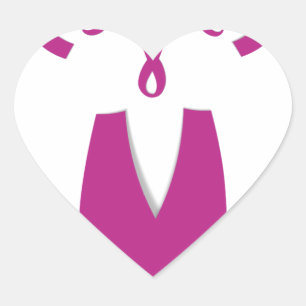 Sticker Cœur Rubans rose Cancer du sein Sensibilisation Art Imp