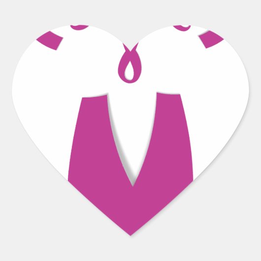 Sticker Cœur Rubans rose Cancer du sein Sensibilisation Art Imp (Devant)