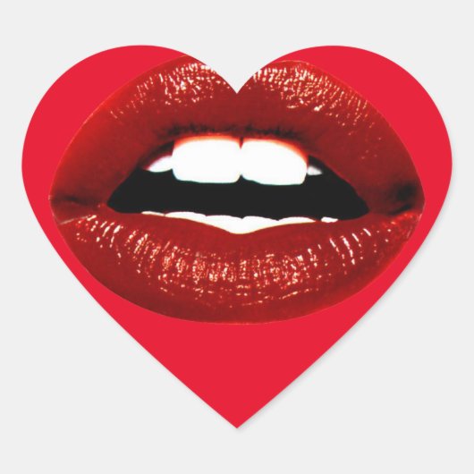 Sticker Cœur Ruby Red Lips (Devant)