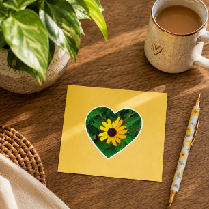 Sticker Cœur Rudbeckia Lovely Sunflower