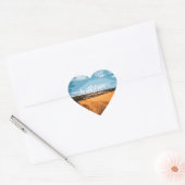 Sticker Cœur Rustic Golden Field Sunlit Country Nature Photo (Enveloppe)
