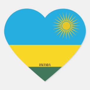 Sticker Cœur Rwanda Drapeau splendide patriotique