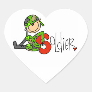 Sticker Cœur S est pour Soldat