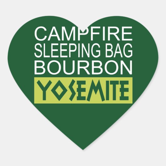 Sticker Cœur Sac couché de feu Bourbon Yosemite (Devant)