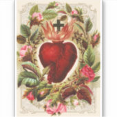Sticker Coeur sacré catholique traditionnel (Devant)