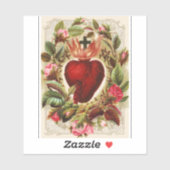 Sticker Coeur sacré catholique traditionnel (Feuille)