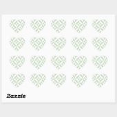 Sticker Cœur Sage Green Geometric Deco Cube Pattern (Feuille)