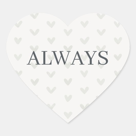 Sticker Cœur Sage Green Heart Pattern Minimal Serif Always (Devant)