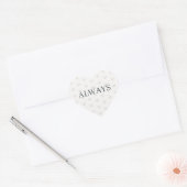 Sticker Cœur Sage Green Heart Pattern Minimal Serif Always (Enveloppe)