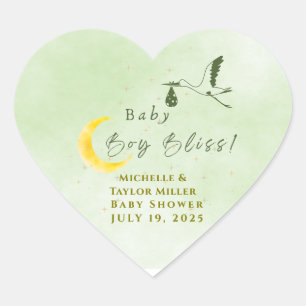 Sticker Cœur Sage Green Starlit Baby Boy Bliss Livraison Spécia