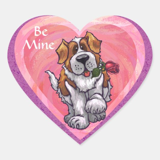 Sticker Cœur Saint-Bernard Valentin (Devant)