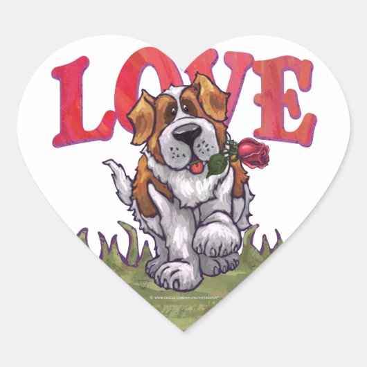 Sticker Cœur Saint-Bernard Valentin (Devant)