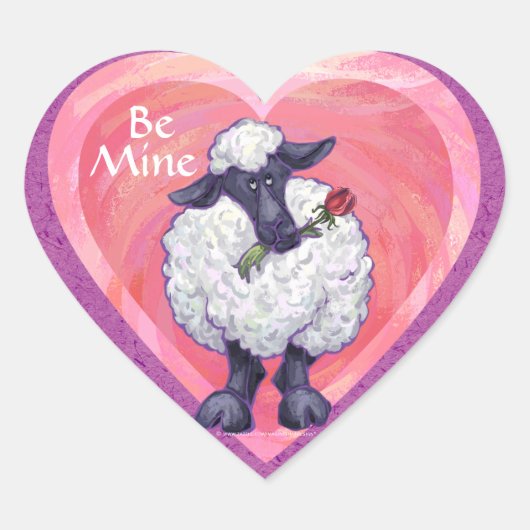 Sticker Cœur Saint Valentin au mouton (Devant)