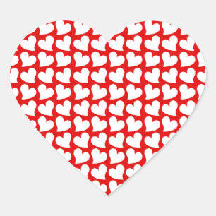STICKER CŒUR SAINT VALENTIN COEURS ROUGES ET BLANCS SAINT VALEN