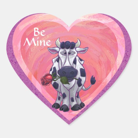 Sticker Cœur Saint Valentin de la vache (Devant)