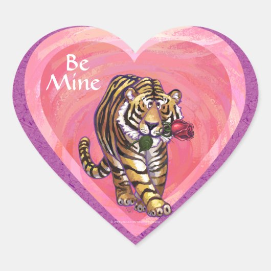 Sticker Cœur Saint Valentin de Tigre (Devant)