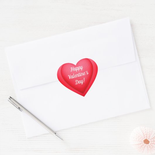 Sticker Cœur Saint Valentin Fancy Red Hearts Personnalisé (Enveloppe)