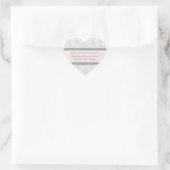 Sticker Cœur Saint-Valentin Favor Mots clés Gray Damask (Sac)