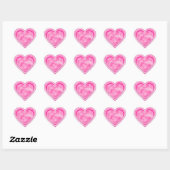 Sticker Cœur Saint-Valentin - Joli Coeur rose Personnaliser (Feuille)