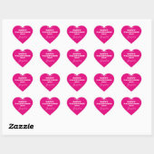 Sticker Cœur Saint-Valentin Nom de script mignon rose chaud (Feuille)