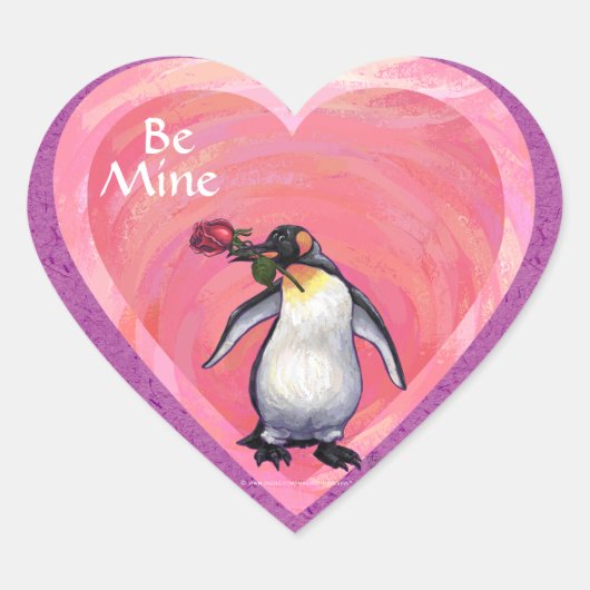Sticker Cœur Saint-Valentin Penguin (Devant)