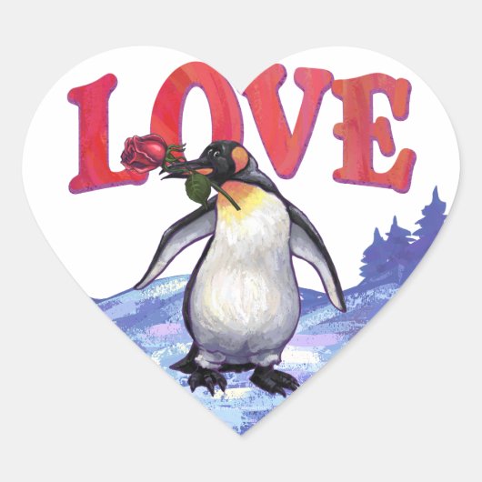 Sticker Cœur Saint-Valentin Penguin (Devant)