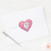 Sticker Cœur Saint Valentin Poméranie Blanche (Enveloppe)