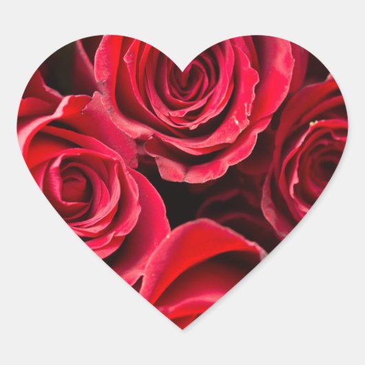 Sticker Cœur Saint Valentin Roses rouges (Devant)