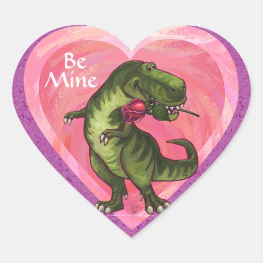 Sticker Cœur Saint Valentin Tyrannosaurus (Devant)