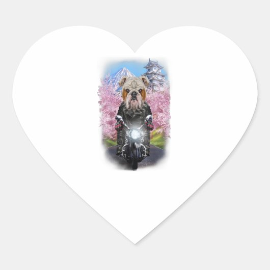 Sticker Cœur Sakura anglais (Devant)
