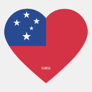 Sticker Cœur Samoa Drapeau splendide patriotique
