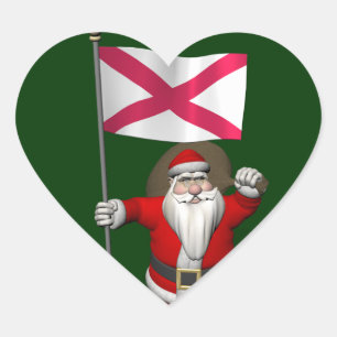 Sticker Cœur Santa Claus Avec L'Ensigne D'Irlande Du Nord