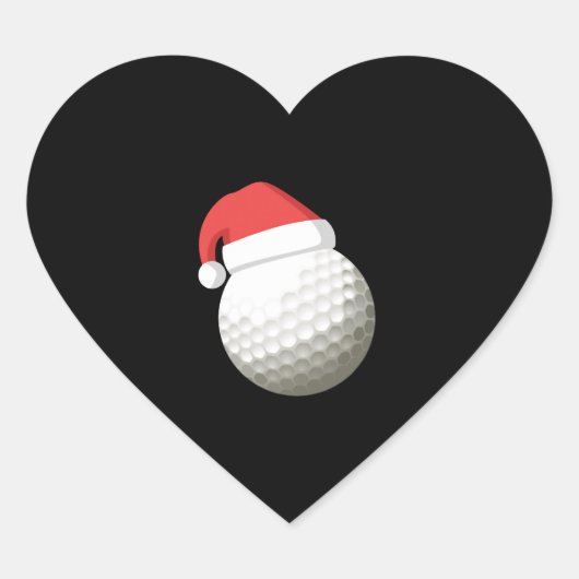 Sticker Cœur Santa Hat Christmas Golf (Devant)